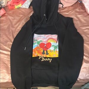 Black Hoodie with Bad Bunny Graphic